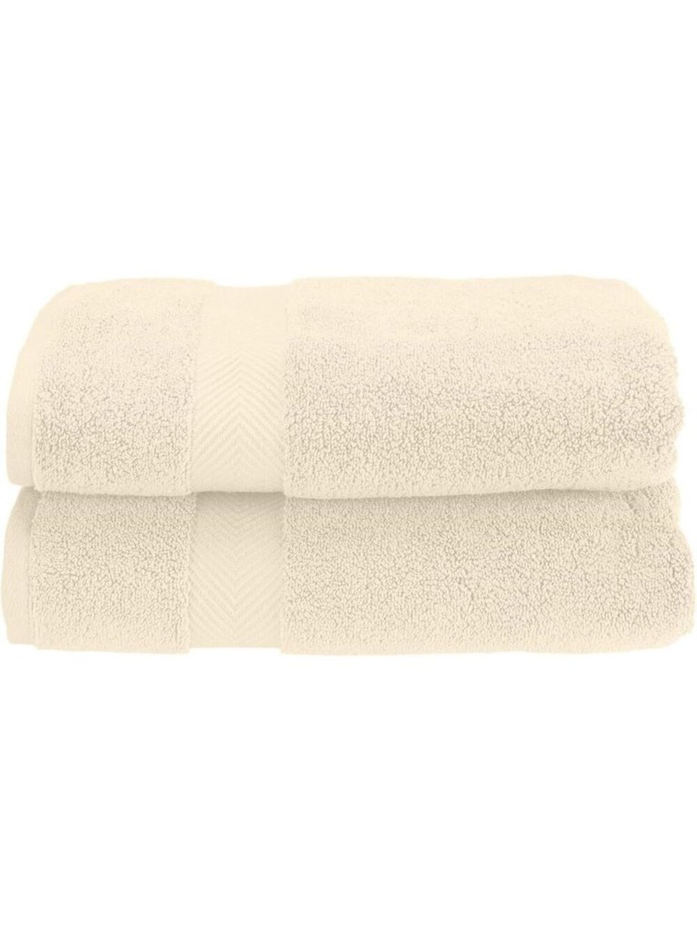 Ultra Soft Oversized 100% Cotton Bath Towels Set of 2 - Fluffy, Absorbent, Ivory